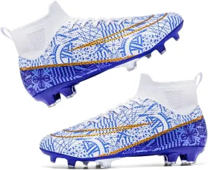 Men's High-Top Cleats Soccer for Football Training - Lightweight Turf Shoes for School - Futsal Shoes for Soccer Game