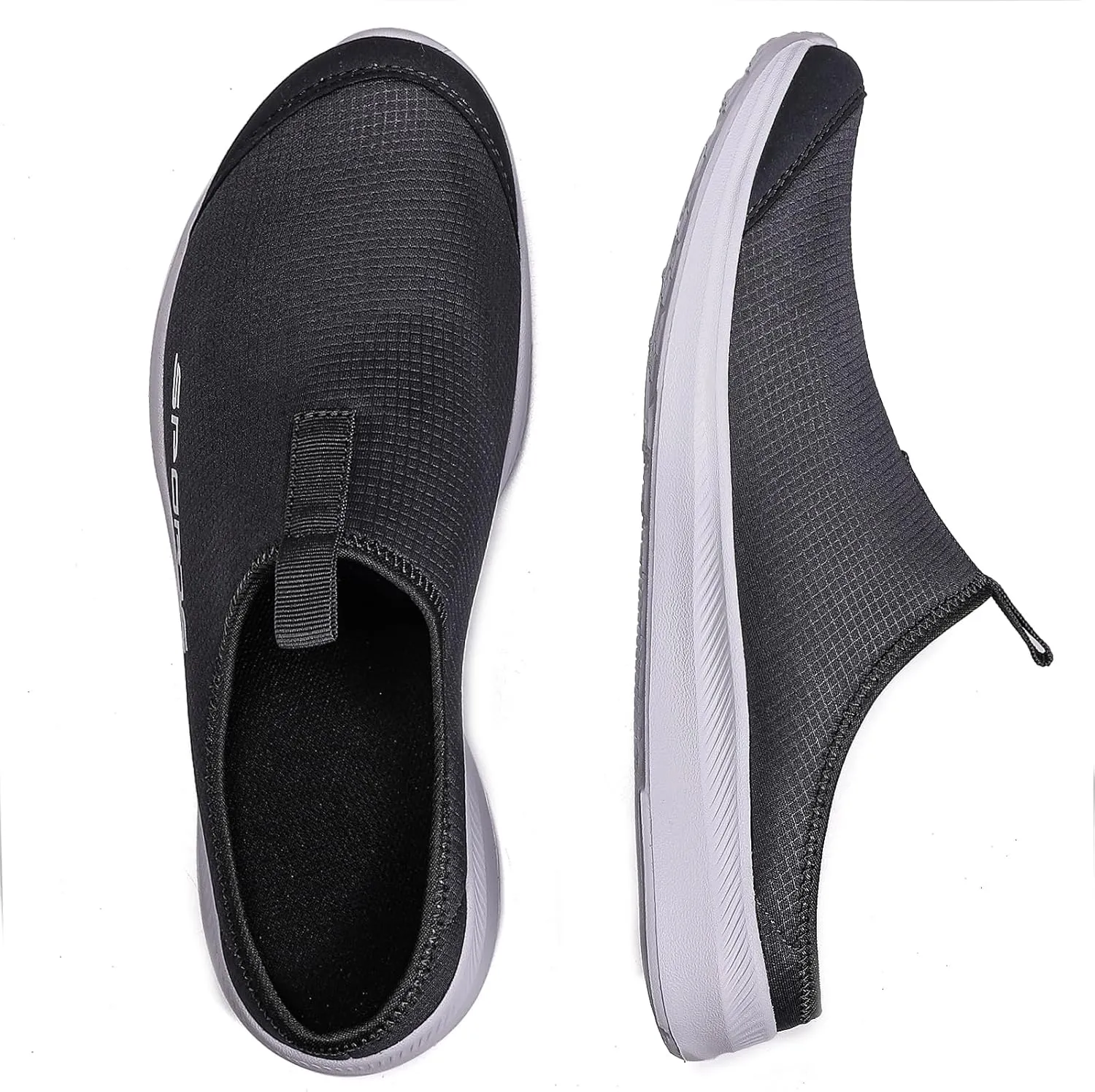 Men's Knitting Mesh Slip-On Casual Mules Comfort Round Toe Platform Arch Support Clog Open Back Shoes Non-Slip Lightweight Indoor Outdoor House Slippers