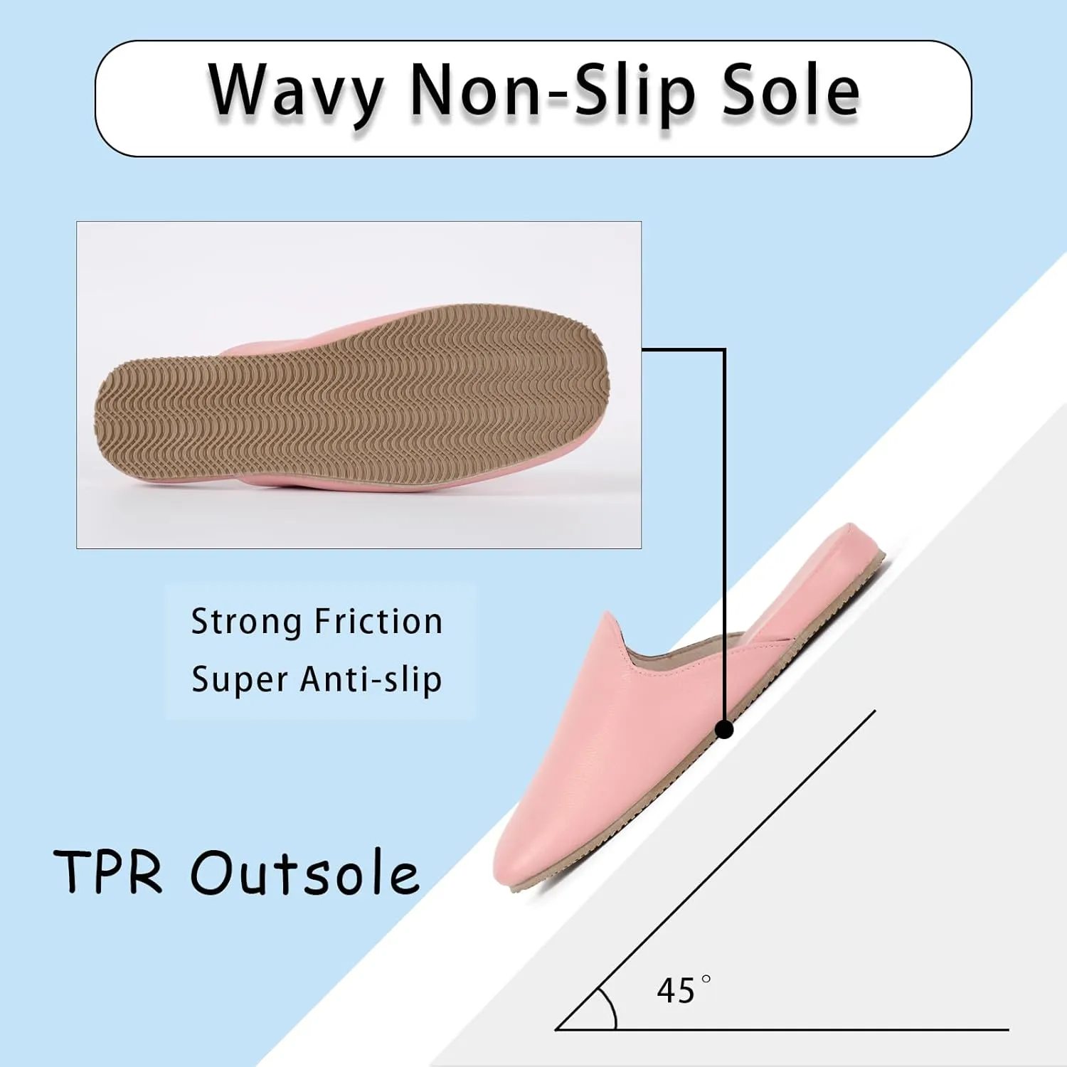 Men's Leather Slippers Genuine Leather Slippers for Men Scuff Slippers with Memory Foam Minimalist Mules House Slip-on Shoes for Office Home Bedroom Living Room Guests Visitor