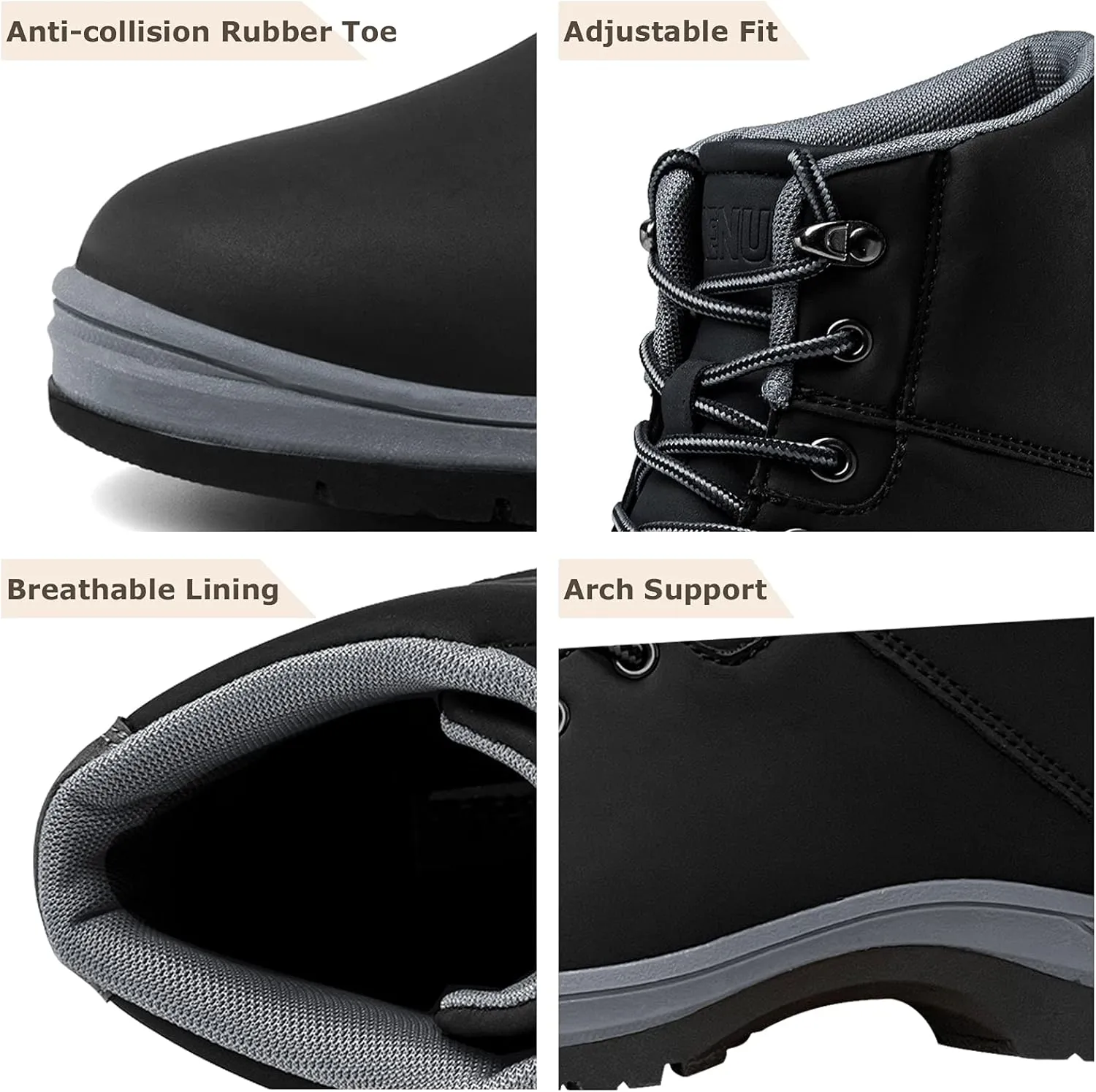 Mens Lightweight Hiking Boots Water Resistant Mid Ankle Work Casual Hiker Trekking Outdoor Boots Anti Slip Hiking Shoes