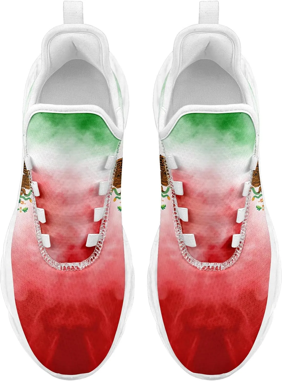 Men's Mexican Flag Sneakers Women's Lightweight Festivals Gift Mexico Unisex Running Sports Athletic Baseball Shoes