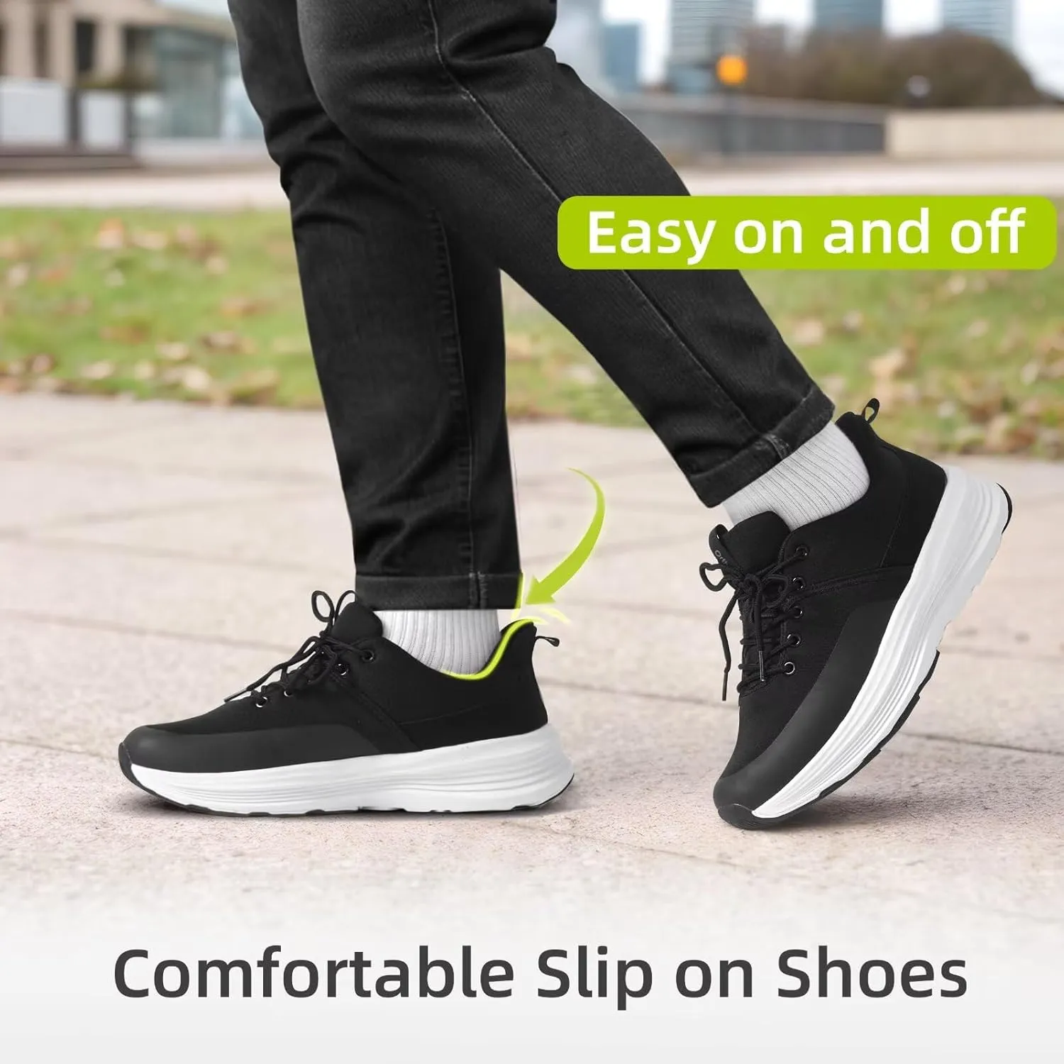 Men's Orthopedic Fashion Sneakers with Arch Support: Comfortable Plantar Fasciitis Walking Shoes, Orthotic High Arch Flat Feet Pain Relief Casual Work Tennis Athletic Sports Sneakers