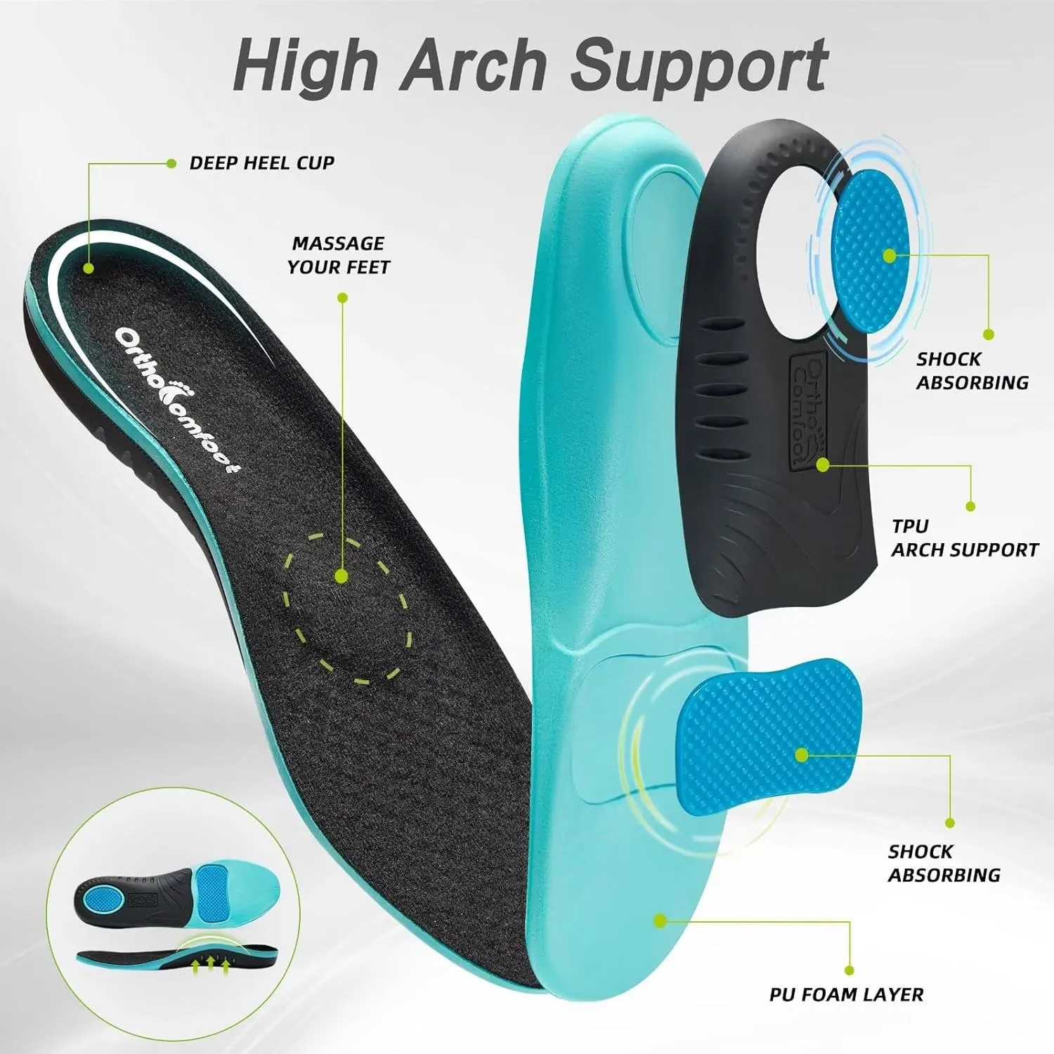 Men's Orthopedic Fashion Sneakers with Arch Support: Comfortable Plantar Fasciitis Walking Shoes, Orthotic High Arch Flat Feet Pain Relief Casual Work Tennis Athletic Sports Sneakers
