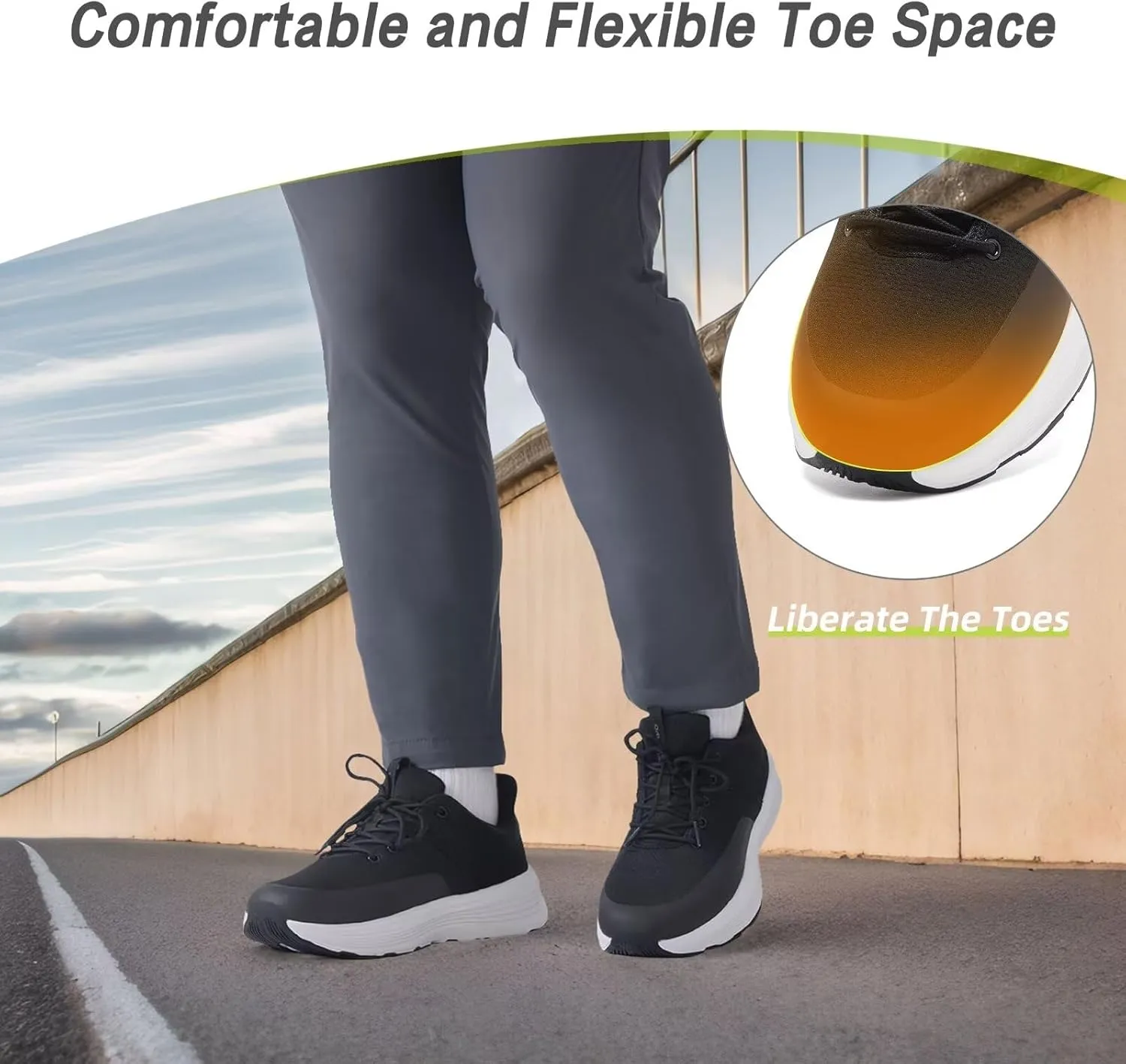 Men's Orthopedic Fashion Sneakers with Arch Support: Comfortable Plantar Fasciitis Walking Shoes, Orthotic High Arch Flat Feet Pain Relief Casual Work Tennis Athletic Sports Sneakers