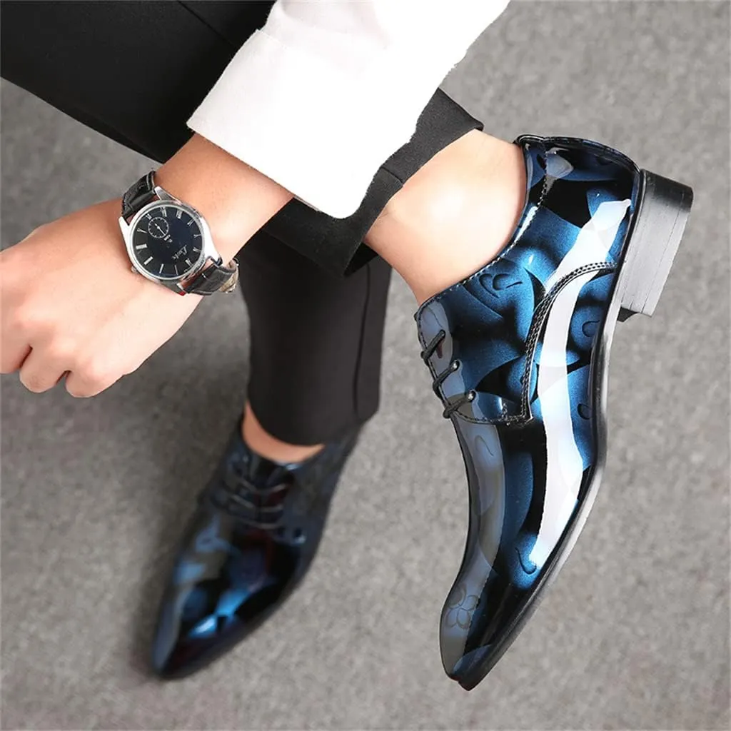 Men's Prince Classic Modern Formal Oxfords Wingtip Lace Up Dress Shoes Business Lace-up Plain Toe Leather Brogue