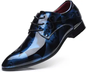 Men's Prince Classic Modern Formal Oxfords Wingtip Lace Up Dress Shoes Business Lace-up Plain Toe Leather Brogue