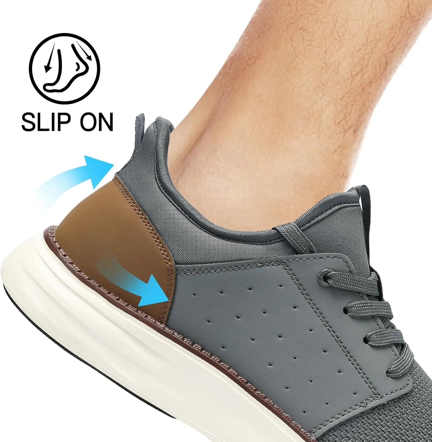 Men's Slip On Casual Fashion Shoes Easy in Dress Sneakers Comfortable Lightweight Walking Shoe