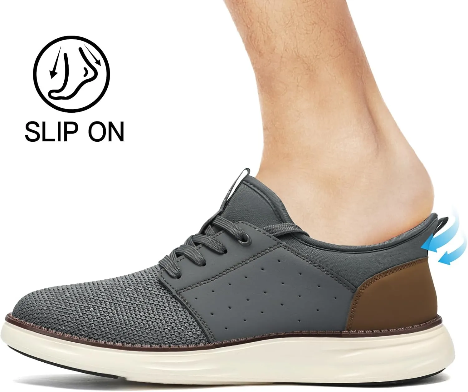Men's Slip On Casual Fashion Shoes Easy in Dress Sneakers Comfortable Lightweight Walking Shoe