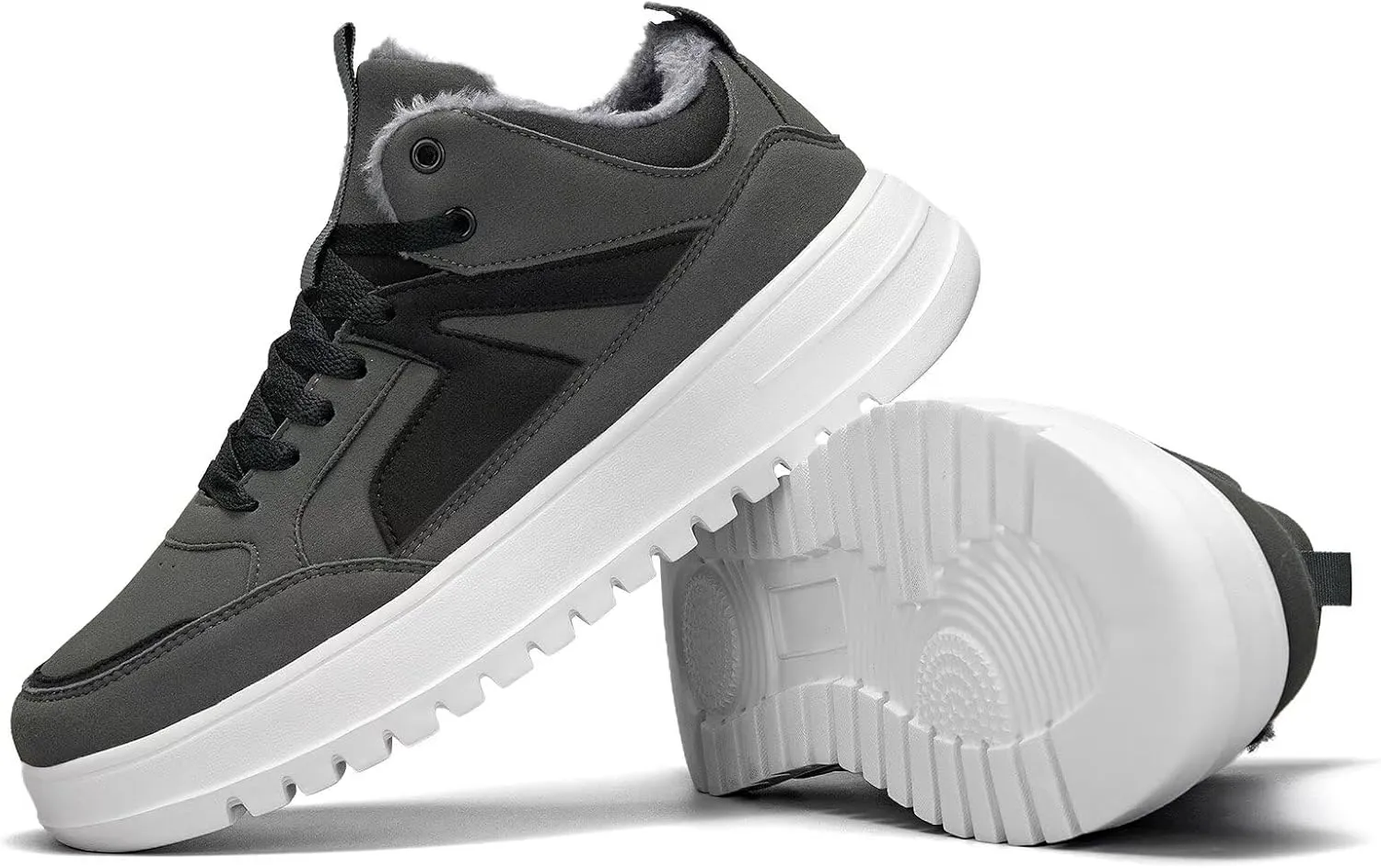 Mens Snow Winter Shoes Fur Lined Warm Sneakers Lightweight Comfortable Outdoor Boots Sole Soft