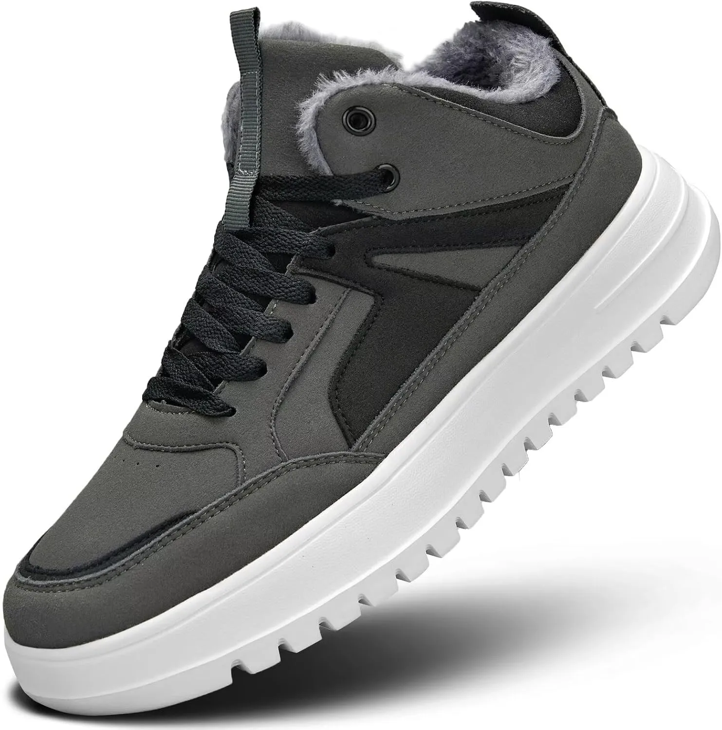 Mens Snow Winter Shoes Fur Lined Warm Sneakers Lightweight Comfortable Outdoor Boots Sole Soft