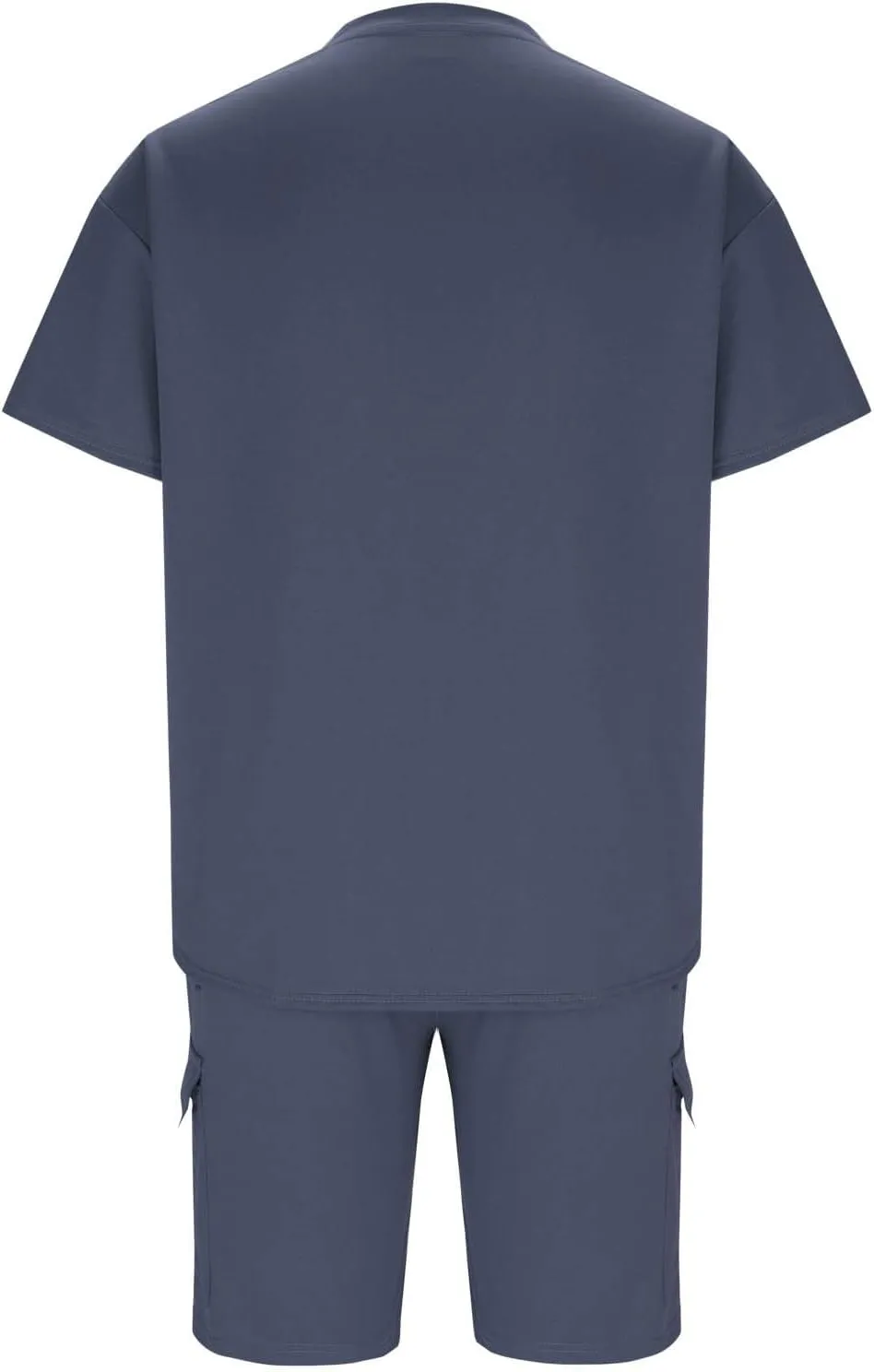Mens Summer Sets 2 Piece Outfits Fashion Casual Summer Tracksuit Short Sleeve Shirt Pullover & Cargo Shorts Multi Pocket