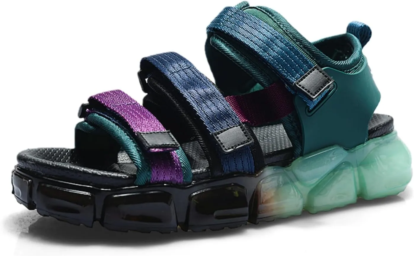 Men's Trendy Graffiti Walking Sandals, Summer Lightweight Breathable Sporty Water Shoes for Beach, Casual Travel and Outdoor Adventures