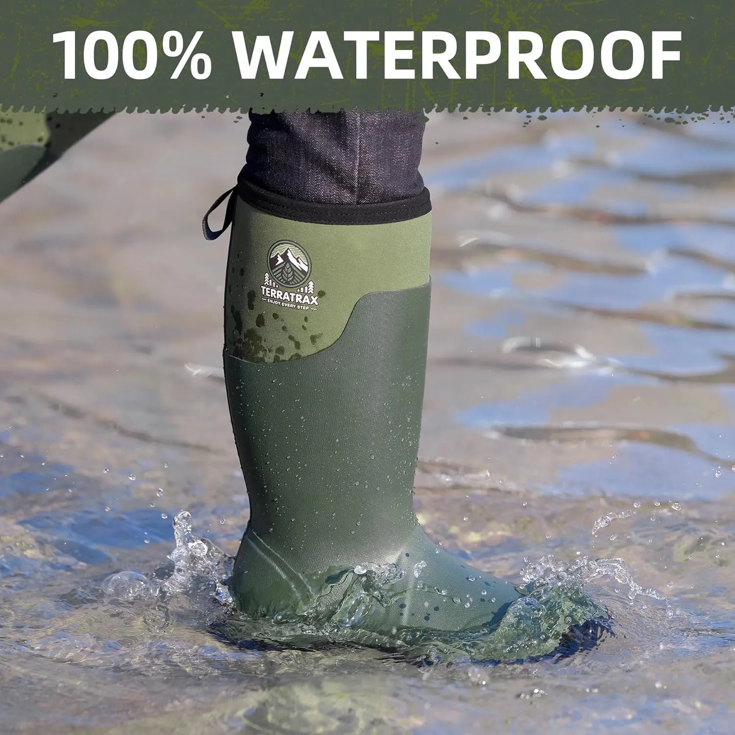 Men's Waterproof Insulated Rubber Hunting Boots – 6mm Neoprene Rain Boots for Outdoor Work, Fishing, Farming & Gardening