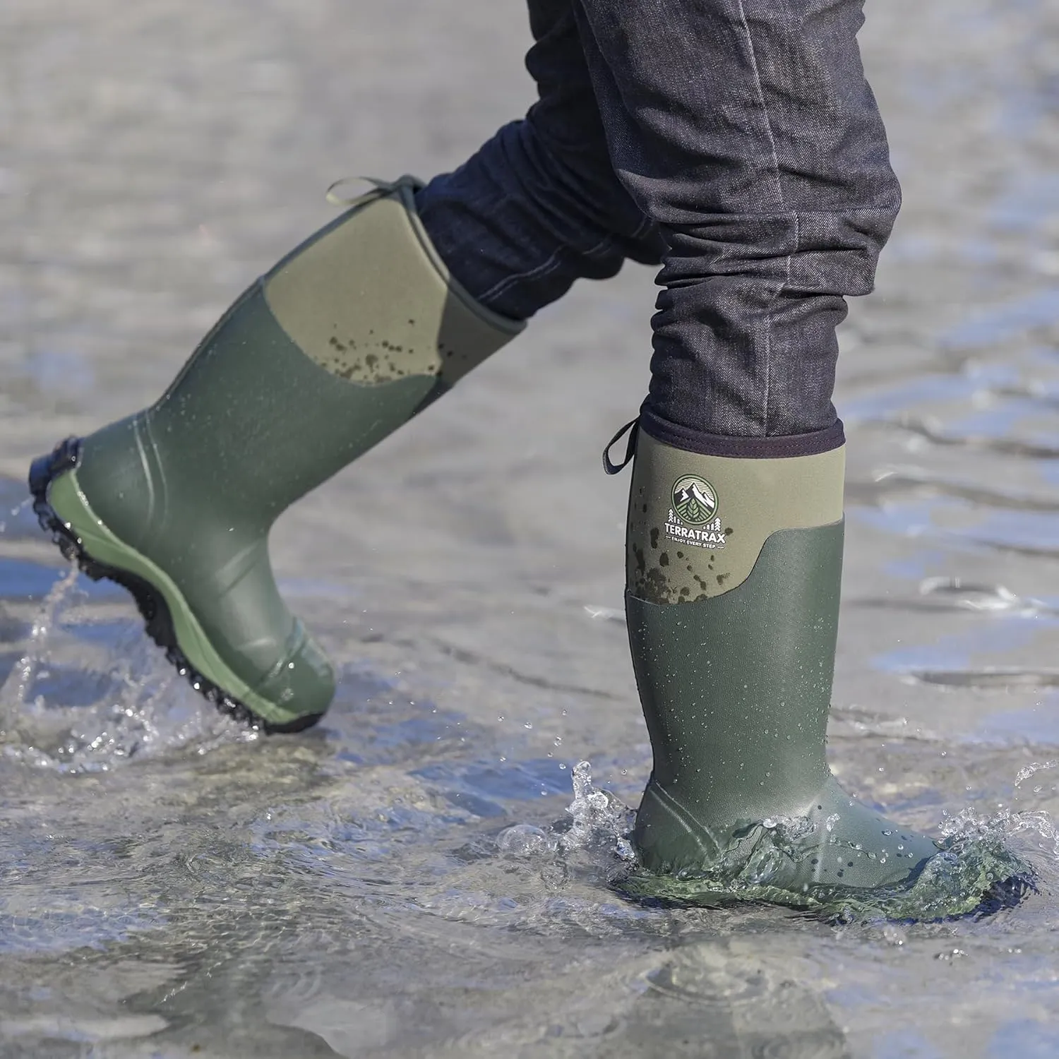 Men's Waterproof Insulated Rubber Hunting Boots – 6mm Neoprene Rain Boots for Outdoor Work, Fishing, Farming & Gardening
