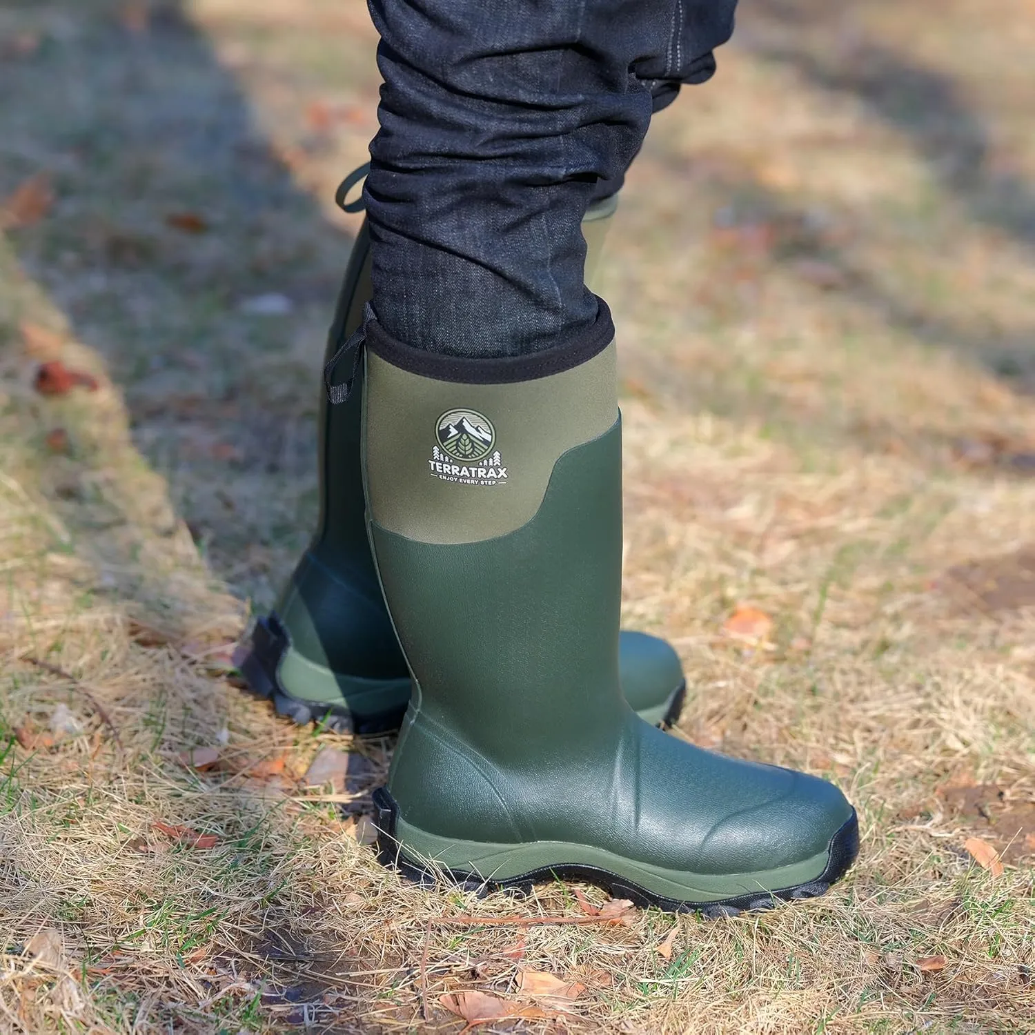 Men's Waterproof Insulated Rubber Hunting Boots – 6mm Neoprene Rain Boots for Outdoor Work, Fishing, Farming & Gardening
