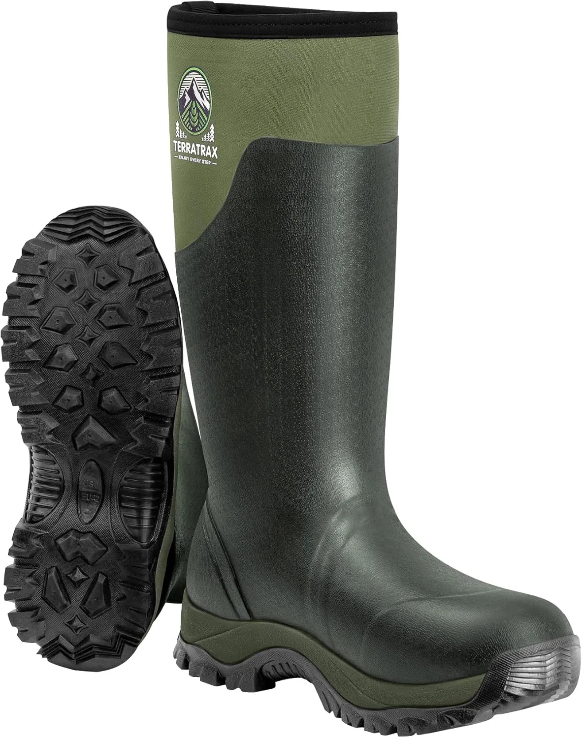 Men's Waterproof Insulated Rubber Hunting Boots – 6mm Neoprene Rain Boots for Outdoor Work, Fishing, Farming & Gardening