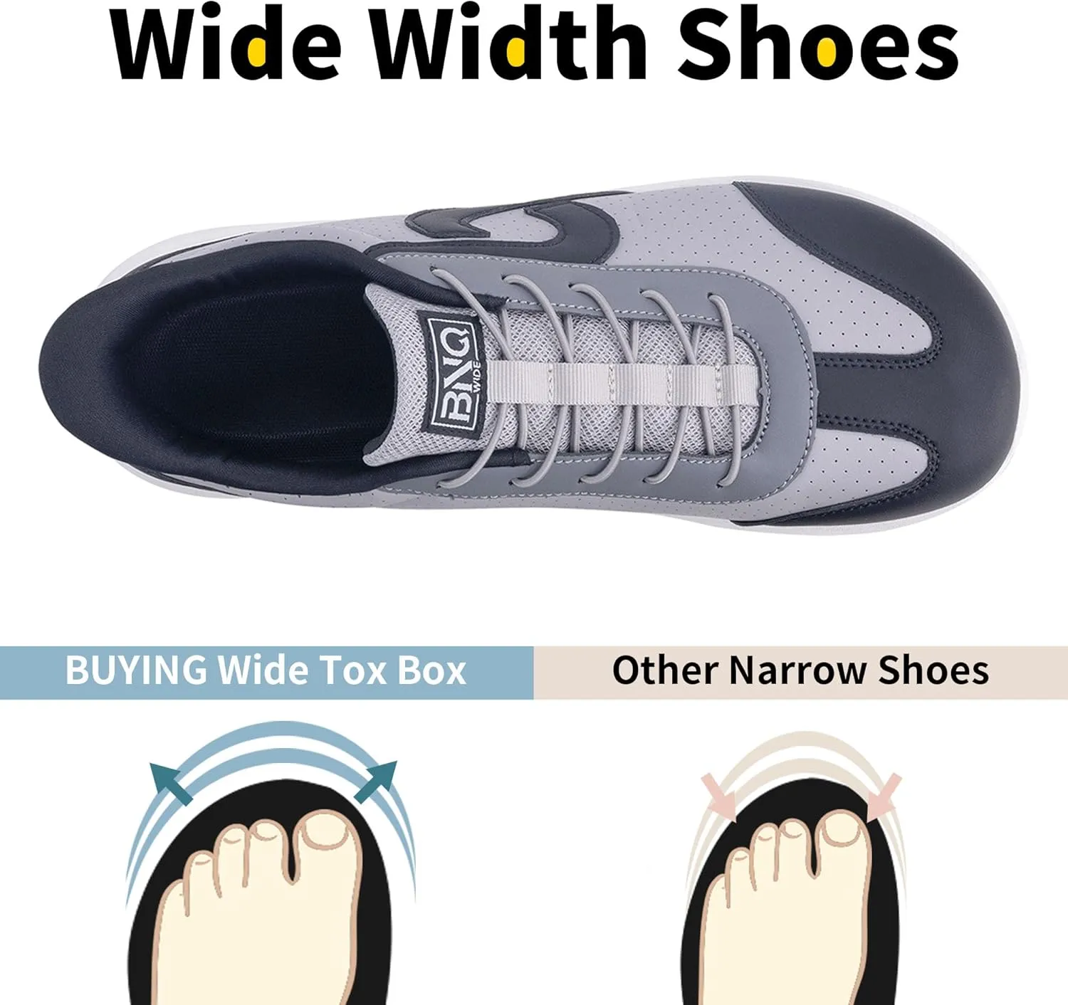 Mens Wide Toe Box Walking Shoes Arch Support Tennis Sneakers Zero Drop Minimalist Casual Shoes Size 7-12
