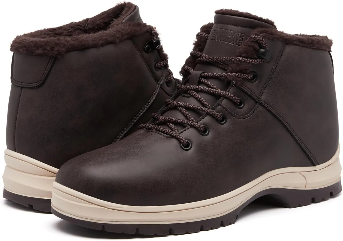 Mens Winter Snow Boots Water Resistant Warm Fur Lined Anti Slip Work Ankle Shoes Casual Lightweight Hiking Outdoor Trekking Boot