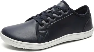 Mens Womens Minimalist Barefoot Sneakers Leather Shoes Wide Toe Box Zero Drop Walking Shoes