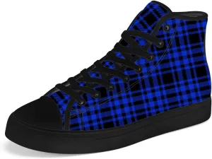 Men's Women's Plaid High Top Canvas Shoes Scottish Tartan Plaid High Top Sneakers Lace Up Casual Shoes Gifts for Men Women