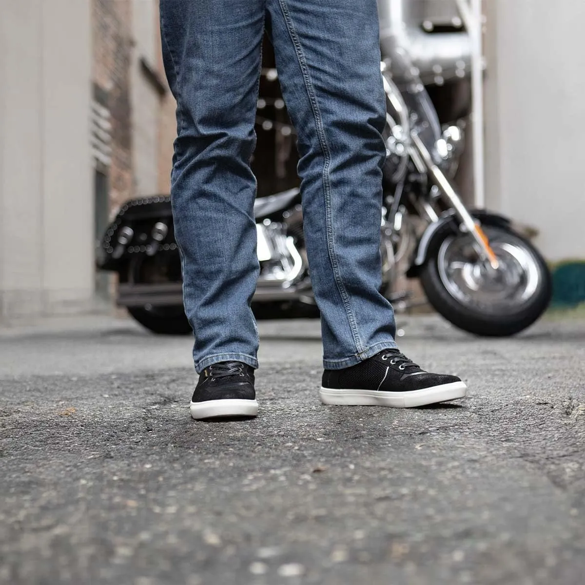 Milwaukee Leather MBM9151 Men's Black Suede and Leather Reinforced Street Riding Waterproof Shoes w/Ankle Support - 12