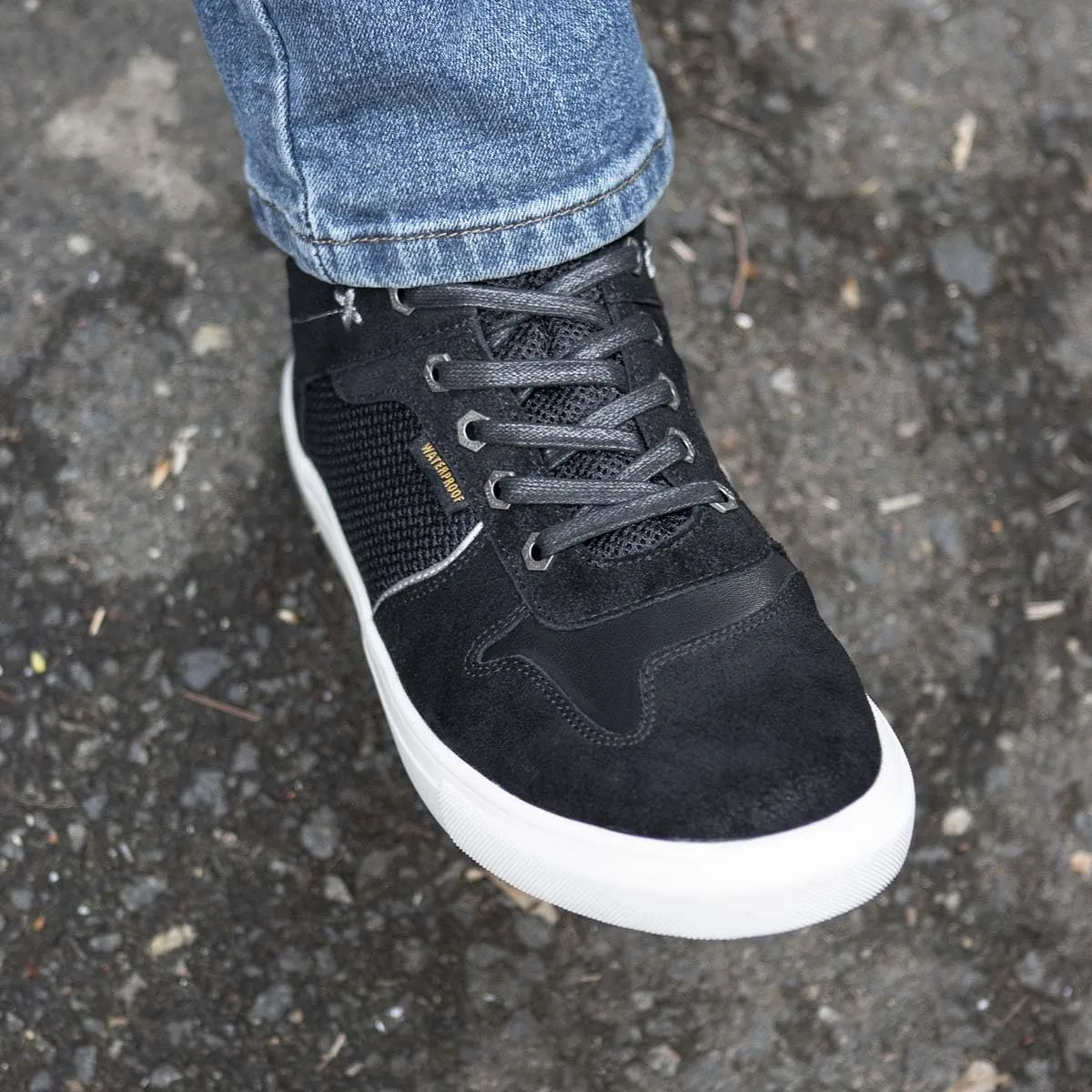 Milwaukee Leather MBM9151 Men's Black Suede and Leather Reinforced Street Riding Waterproof Shoes w/Ankle Support - 12