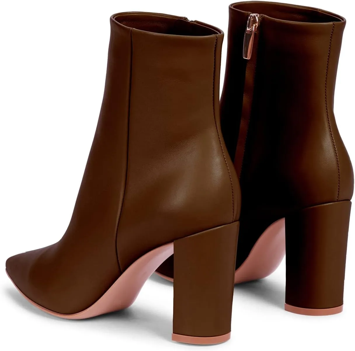 MIRAAZZURRA Women Ankle Booties Block High Heel Pointy Toe Boots Black Casual Zipper Booties for Women