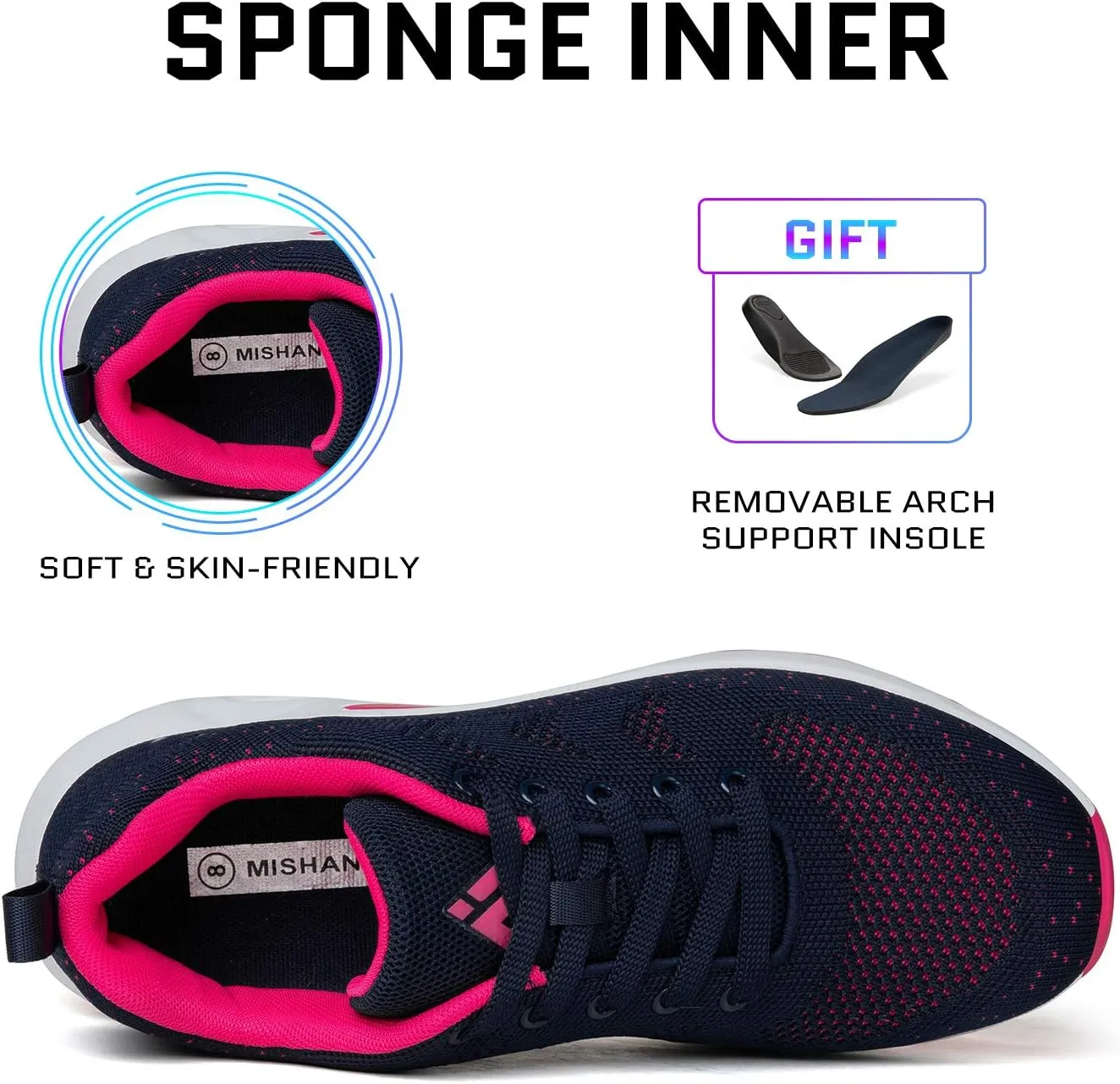 Mishansha Womens Sneakers Air Cushion Running Tennis Shoes Women Lightweight Arch Support Walking Shoes