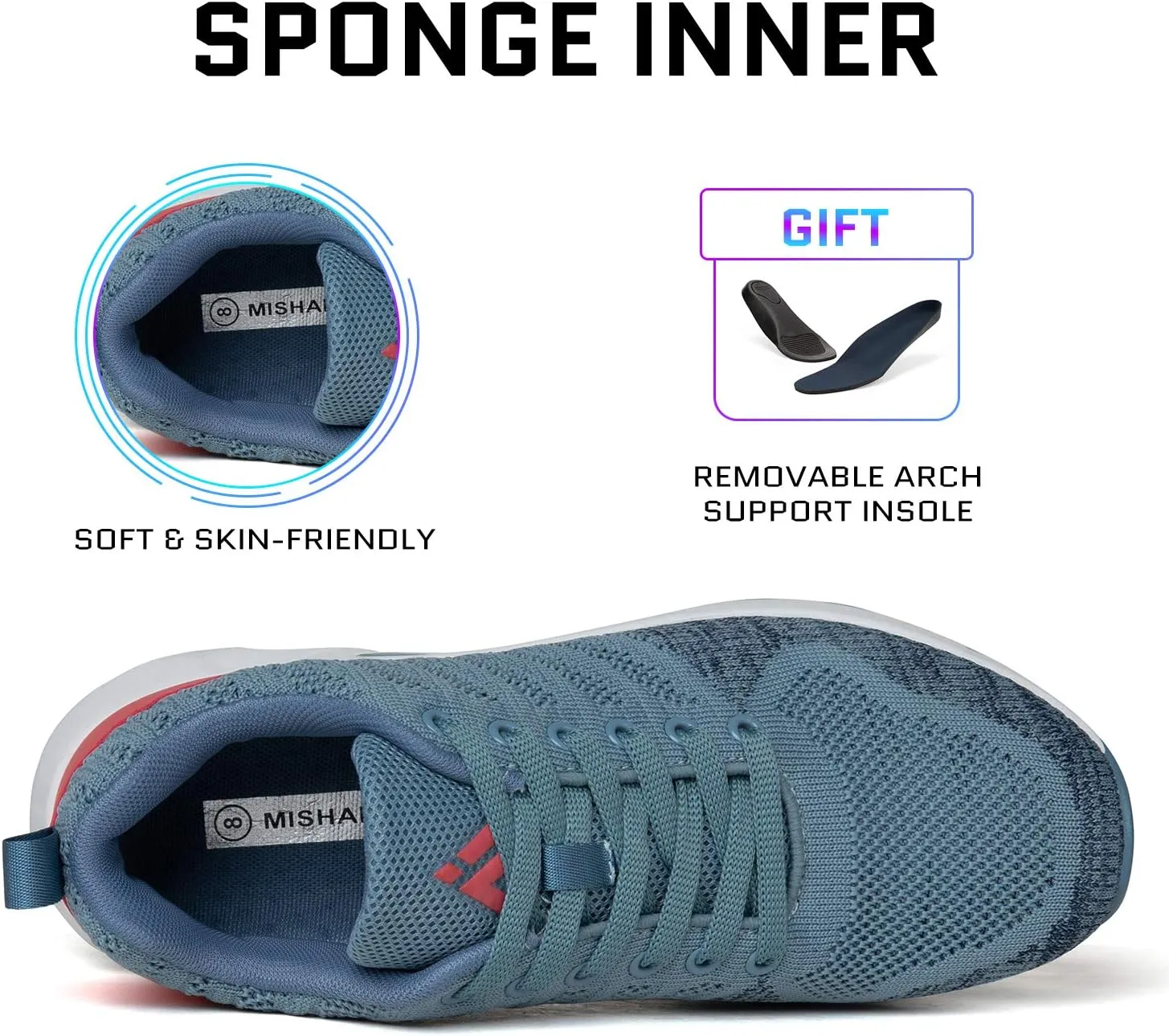 Mishansha Womens Sneakers Air Cushion Running Tennis Shoes Women Lightweight Arch Support Walking Shoes