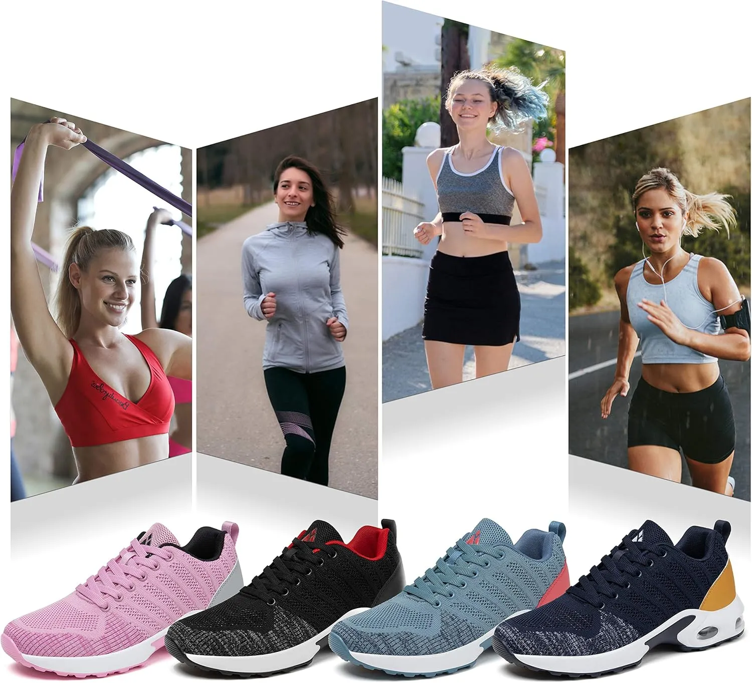 Mishansha Womens Sneakers Air Cushion Running Tennis Shoes Women Lightweight Arch Support Walking Shoes