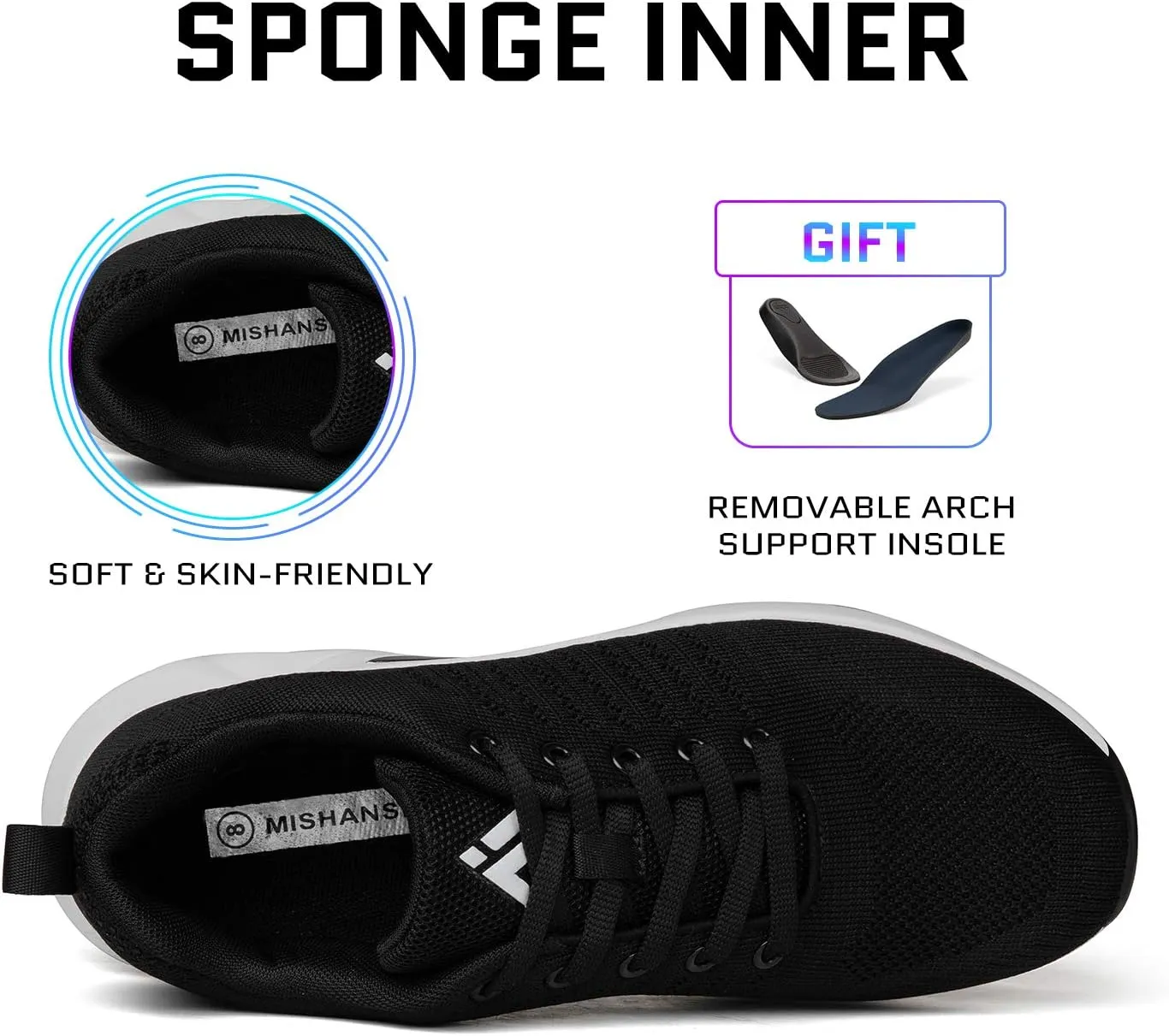 Mishansha Womens Sneakers Air Cushion Running Tennis Shoes Women Lightweight Arch Support Walking Shoes