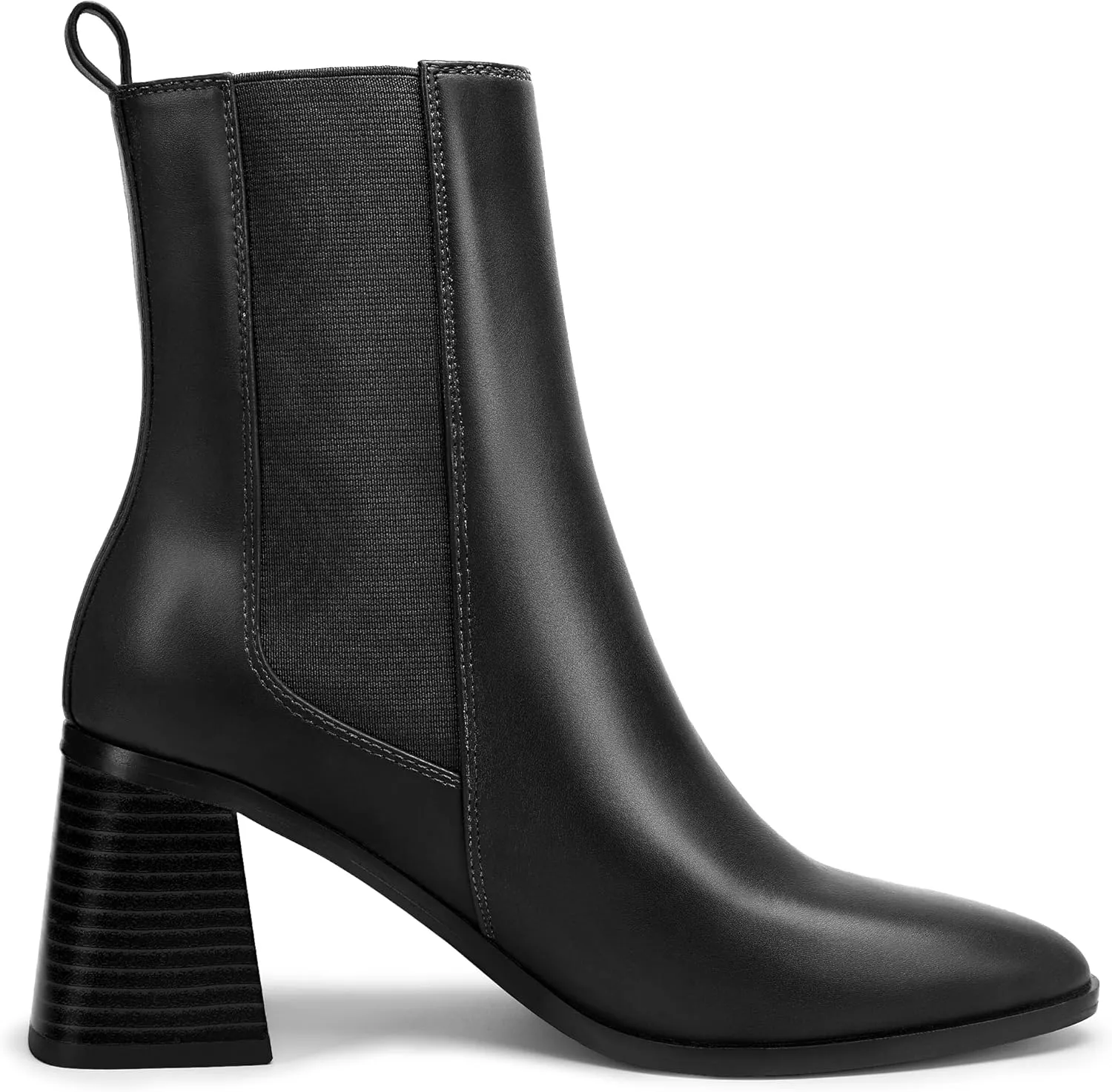 MIXIN Womens Chelsea Ankle Boots Fashion Tall Shaft Low Chunky Block Heel Pointed Toe Fall Winter Heeled Booties Shoes