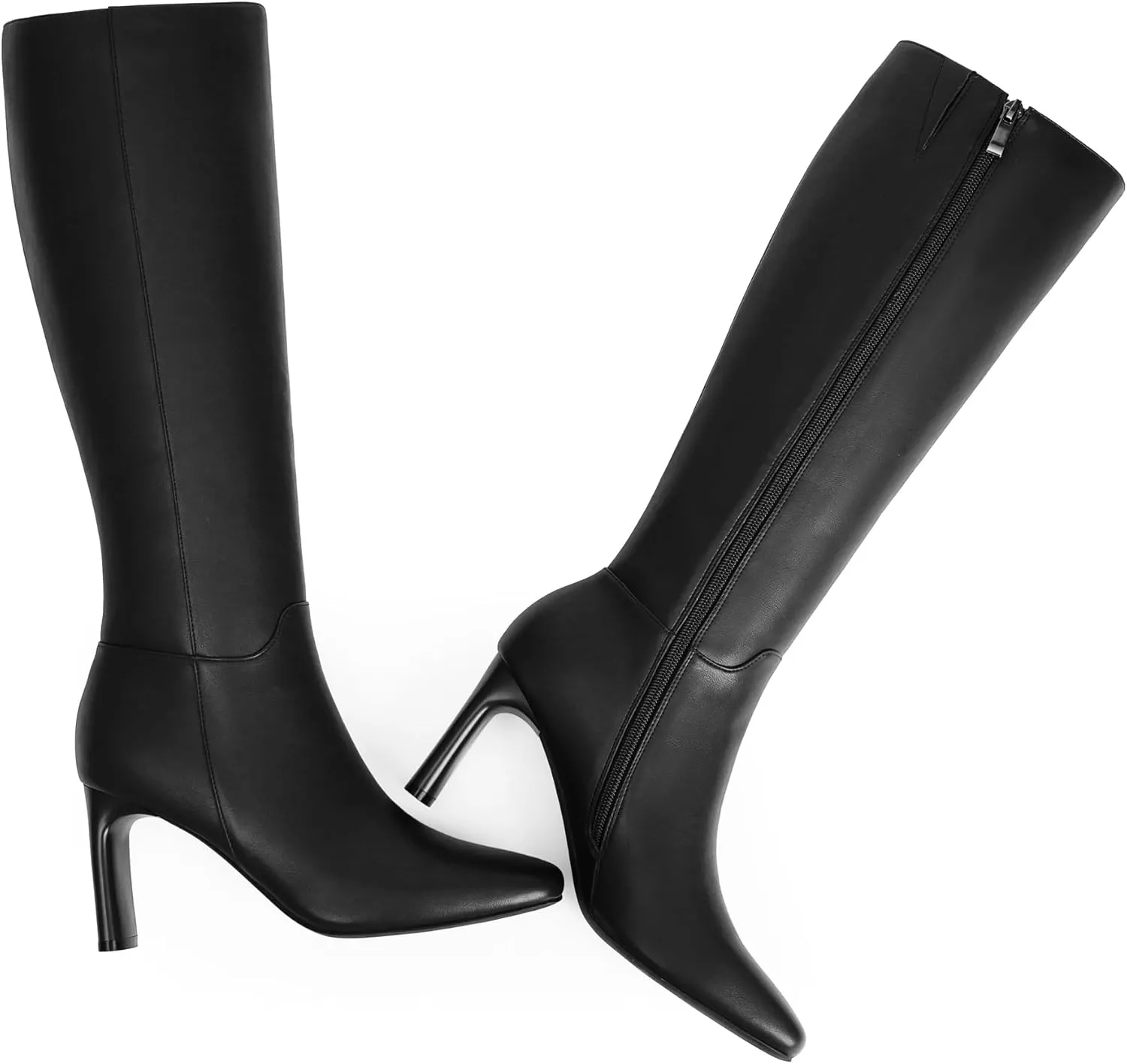 Modatope Knee High Boots for Women Square Toe Chunky Heel Long Tall Fall Boots for Women