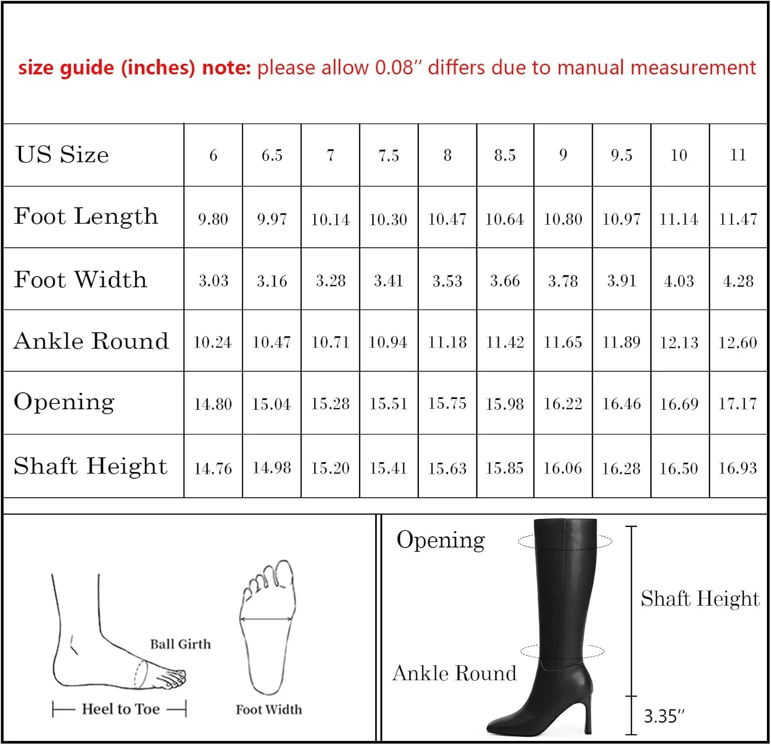 Modatope Knee High Boots for Women Square Toe Chunky Heel Long Tall Fall Boots for Women