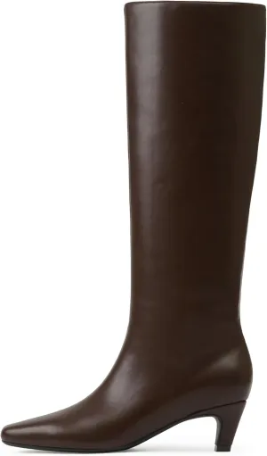 Modatope Knee High Boots Women Square Toe Kitten Heel Tall Boots Womens Fashion Long Boots