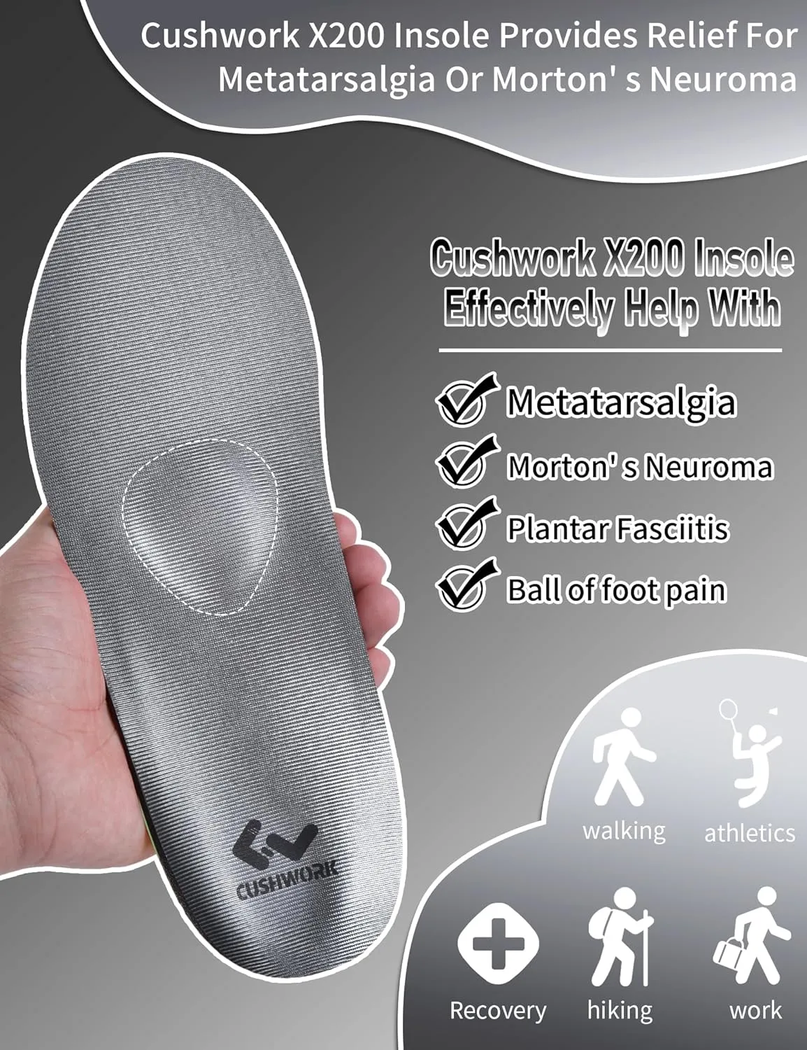Morton's Neuroma Shoe Inserts for Metatarsalgia,Ball of Foot Pain,Plantar Fasciitis,Metatarsal Pain Relief Orthotic Insoles,Arch Support Shoe Insoles for Man Women-E