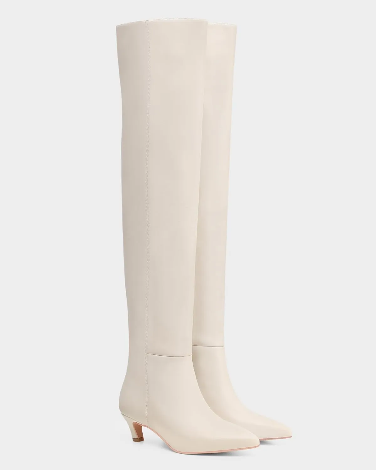 MUCCCUTE Thigh High Boots for Women Wide Calf Over The Knee Boots Sexy Pointed Toe Kitten Heel Long Fashion Boots