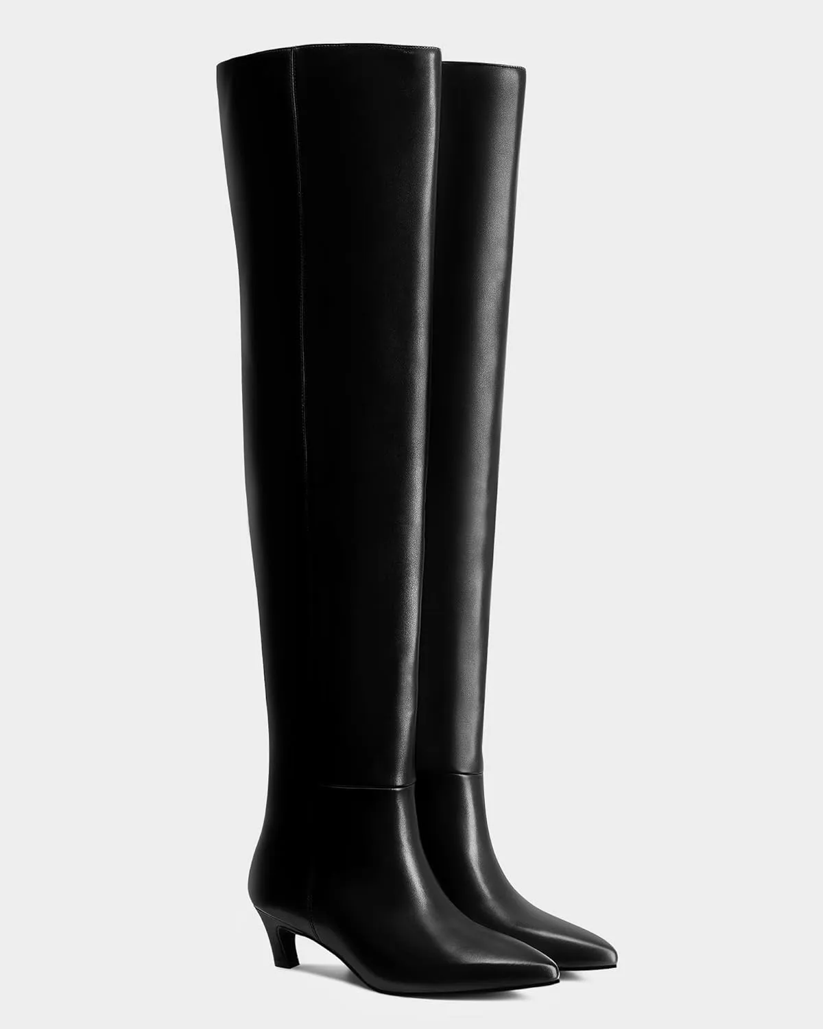 MUCCCUTE Thigh High Boots for Women Wide Calf Over The Knee Boots Sexy Pointed Toe Kitten Heel Long Fashion Boots