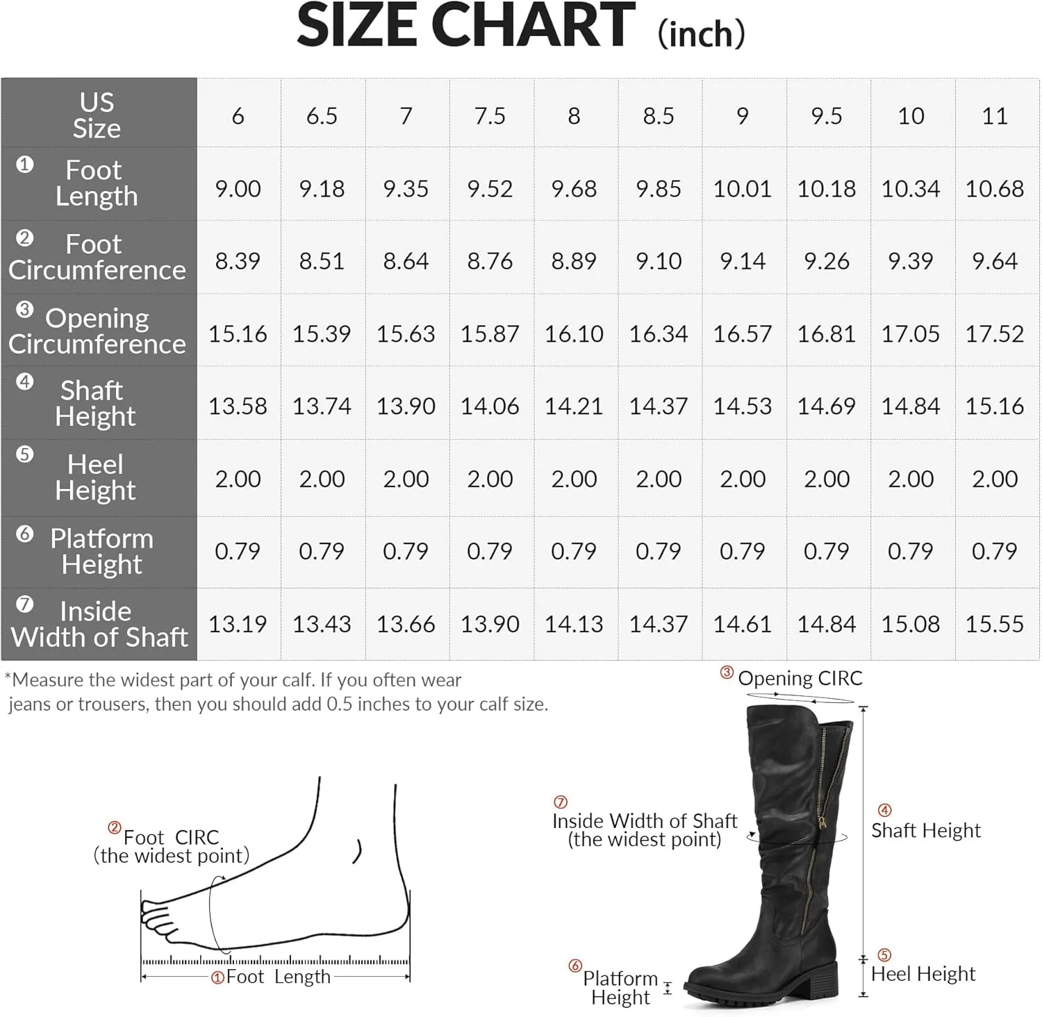 mysoft Women's Knee High Boots Side Zipper Lug Sole 2 Inch Stacked Chunky Heel Boots