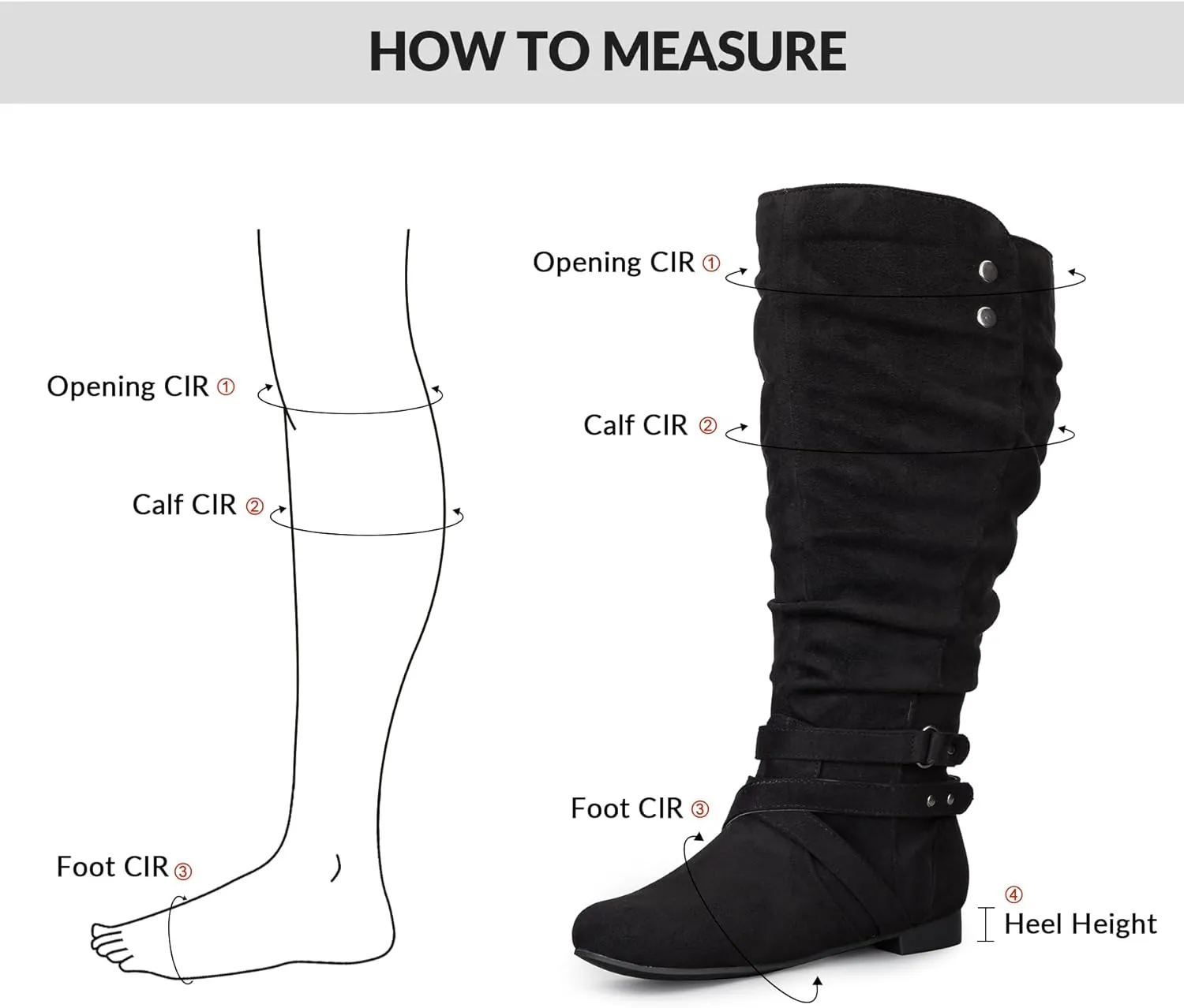 mysoft Women's Wide Calf Knee High Boots Flat Tall Boots with Side Zippers