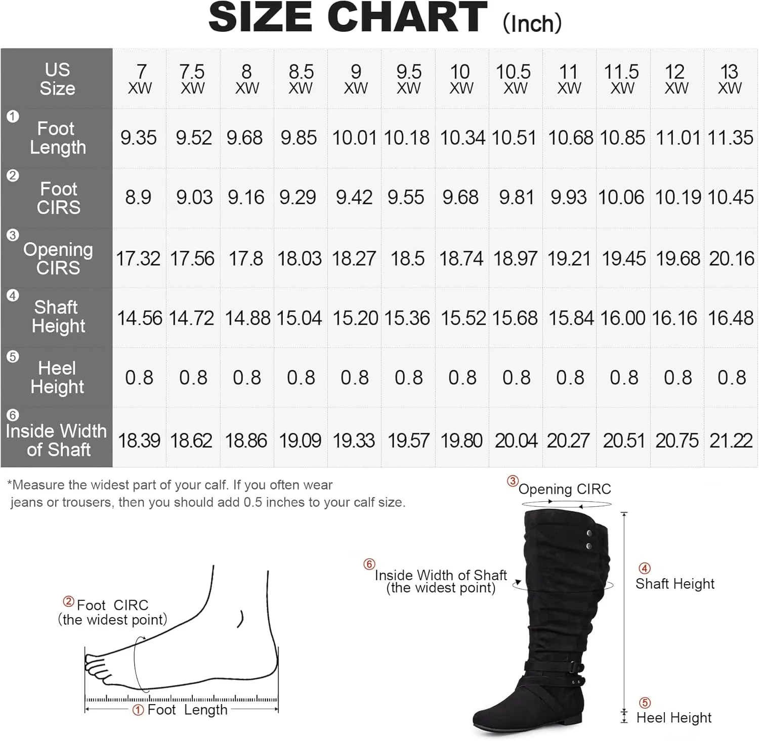 mysoft Women's Wide Calf Knee High Boots Flat Tall Boots with Side Zippers