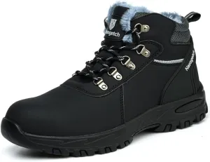 Nasogetch Steel Toe Boots for Men Women Work Boots Comfortable Lightweight Steel Toe Shoes Puncture Proof Non Slip Work Shoes Fleece-Lined