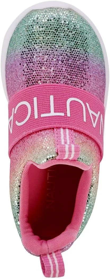 Nautica Girls' Slip-On Sneaker - Athletic Running Kids' Shoe for Walking, Running, Tennis, and Sports (Toddler/Little Kid)