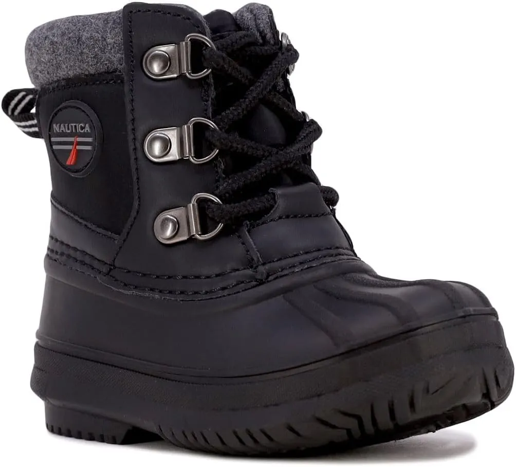 Nautica Kids Boys & Girls Duck Boots Kids Waterproof Rain Snow Boots Insulated Winter Boots (Toddler/Little/Big Kid)