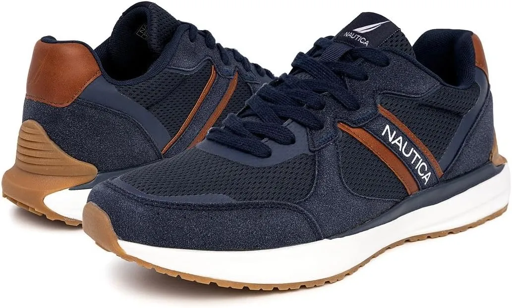 Nautica Mens Running Sneakers Sport Fashion Lace-Up Athletic Soft Shoes for Gym Tennis Men – Cushioned, Breathable, Lightweight & Comfortable