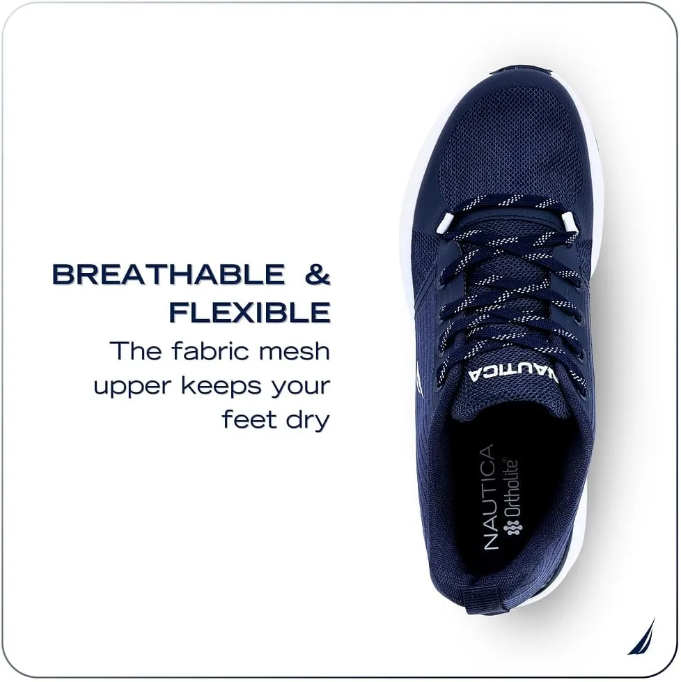 Nautica Mens Running Sneakers Sport Fashion Lace-Up Athletic Soft Shoes for Gym Tennis Men – Cushioned, Breathable, Lightweight & Comfortable