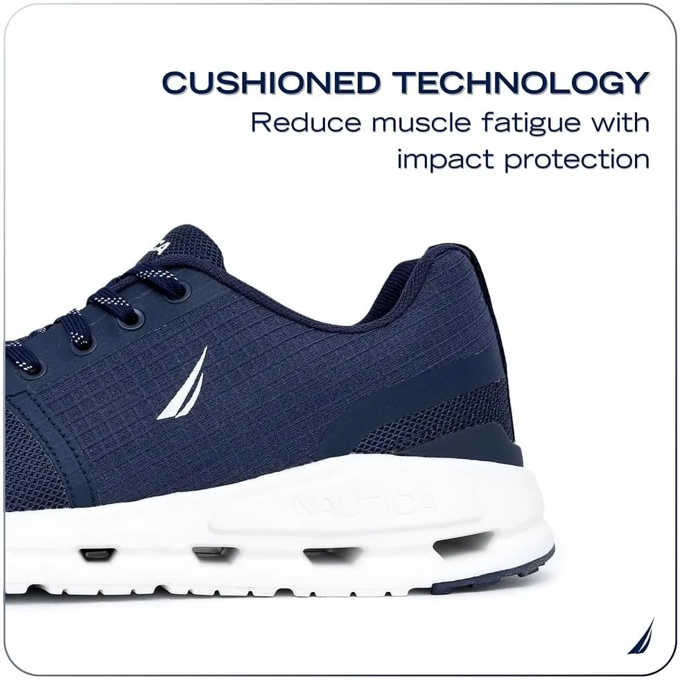 Nautica Mens Running Sneakers Sport Fashion Lace-Up Athletic Soft Shoes for Gym Tennis Men – Cushioned, Breathable, Lightweight & Comfortable