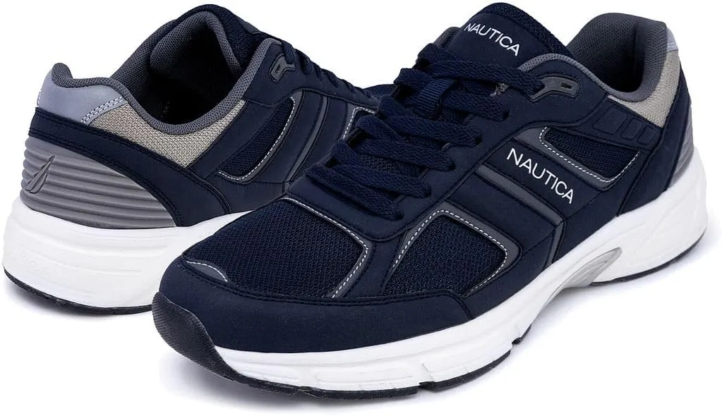 Nautica Mens Running Sneakers Sport Fashion Lace-Up Athletic Soft Shoes for Gym Tennis Men – Cushioned, Breathable, Lightweight & Comfortable