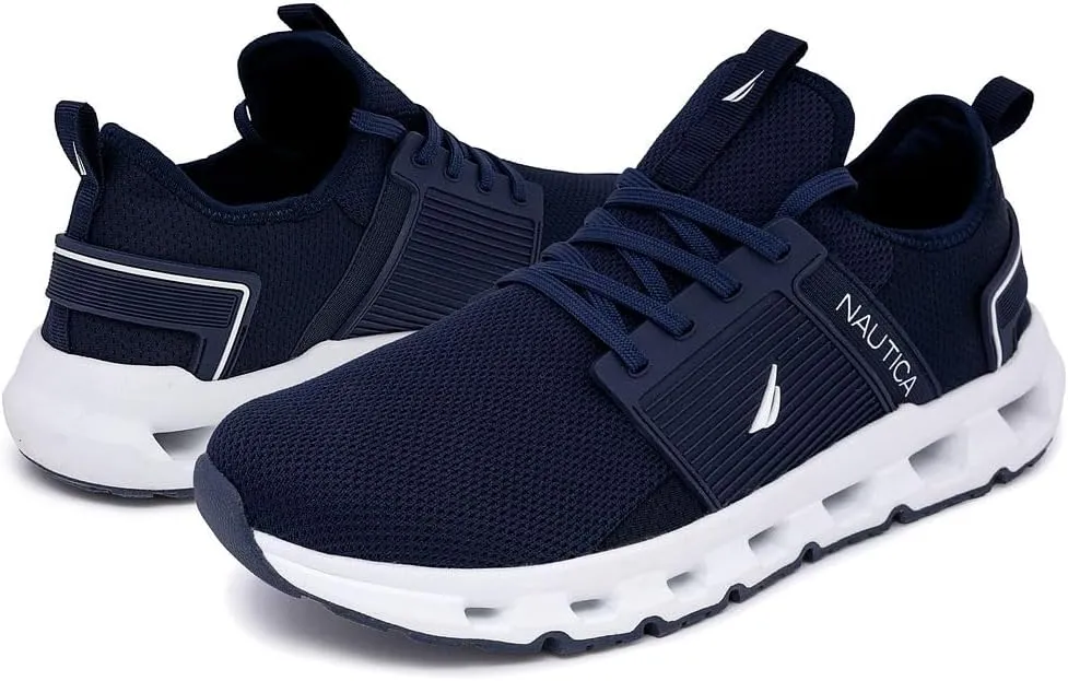 Nautica Mens Running Sneakers Sport Fashion Lace-Up Athletic Soft Shoes for Gym Tennis Men – Cushioned, Breathable, Lightweight & Comfortable