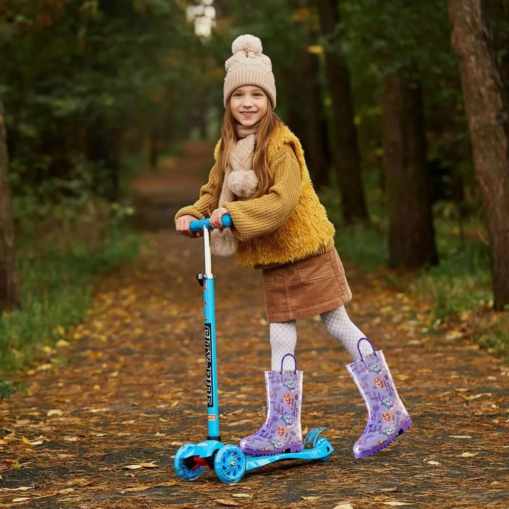 Nickelodeon Paw Patrol Girls' Waterproof PVC Rain Boots with Easy-On Handles – Toddler & Little Kid Sizes